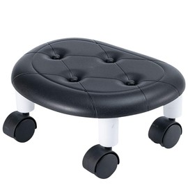 CasaZenith 5.9'' Height Rolling Stool, (10.2" D x 13.1" W) Plastic Surface Low Rolling Stools with Wheels, 360° Rotating Flexible Seating, Rollings Step Stool for Home Office Pedicure Floor Cleaning