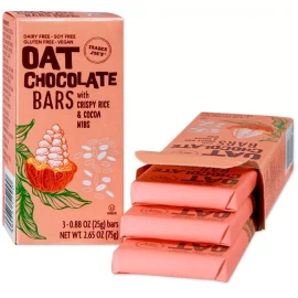 Trader Joe's 3 Trader Joe's Oat Chocolate Bars with Crispy Rice & Cocoa Nibs Dairy Free