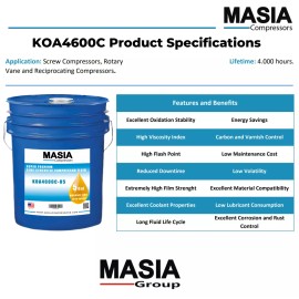 Masia Compressors Pro Tec Doosan Lubricant 36899698 for Portable Compressors - 4000 Hours - 1-Gal