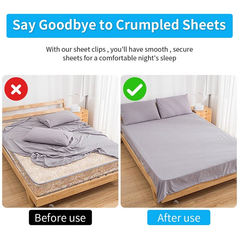 O-Kinee Pack of 4 adjustable bed sheet straps, adjustable bed