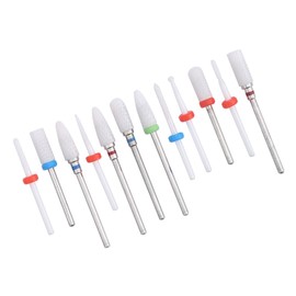 Eujgoov 12pcs Ceramic Cutter Drill Rotary Burrs for Electric Manicure Pedicure Nail File Machine