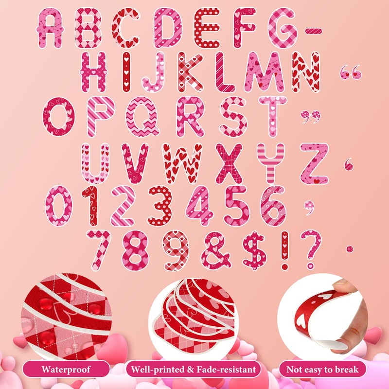 Faccito 176 Pcs Valentine's Day Bulletin Board Decorations Letters Alphabet