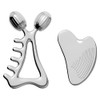 Gua Sha Facial Tools & Face Roller Set, Stainless Steel