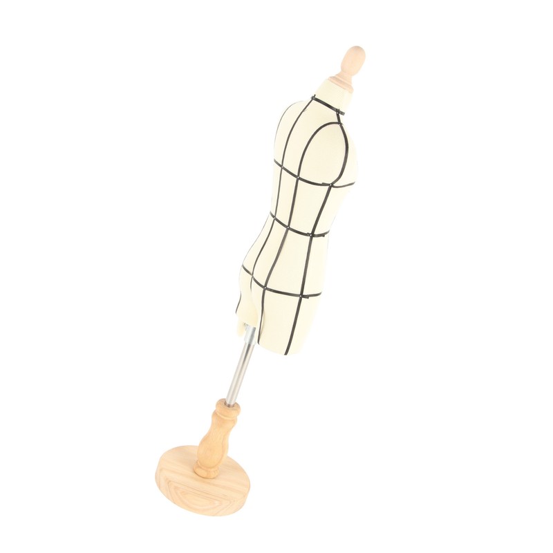 Miniature Dress Form with Stand Wood Base Sewing Mannequin Body