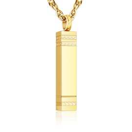 XIUDA Cremation Urn Necklace for Ashes Bar Cremation Jewelry Stainless Steel Ash Necklace Memorial Keepsake Pendant for Men Women