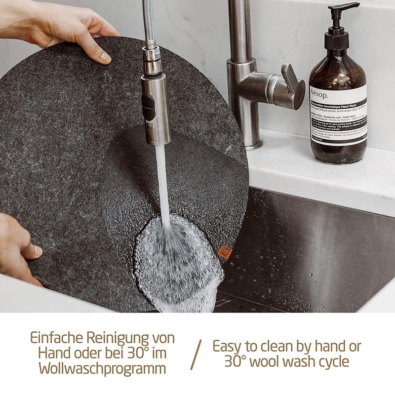 MIQIO Felt Coasters Round - Set of 8, Various Sizes