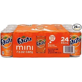 Fanta Orange Soda 7.5oz Small Mini Cans 3/8 Packs (24 Cans)