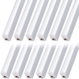 Kihung (Pack of 12) LED Shop Light 4FT, 20W 2200lm 6500K (Super Bright White), T5 Tube Fixture with Linkable Shop Light, Corded Electric with Built-in ON/Off Switch