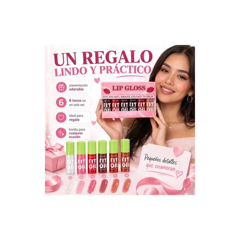 Set De Cuidado Labial Hidratante Glossy Liquid Lip Oil Gloss