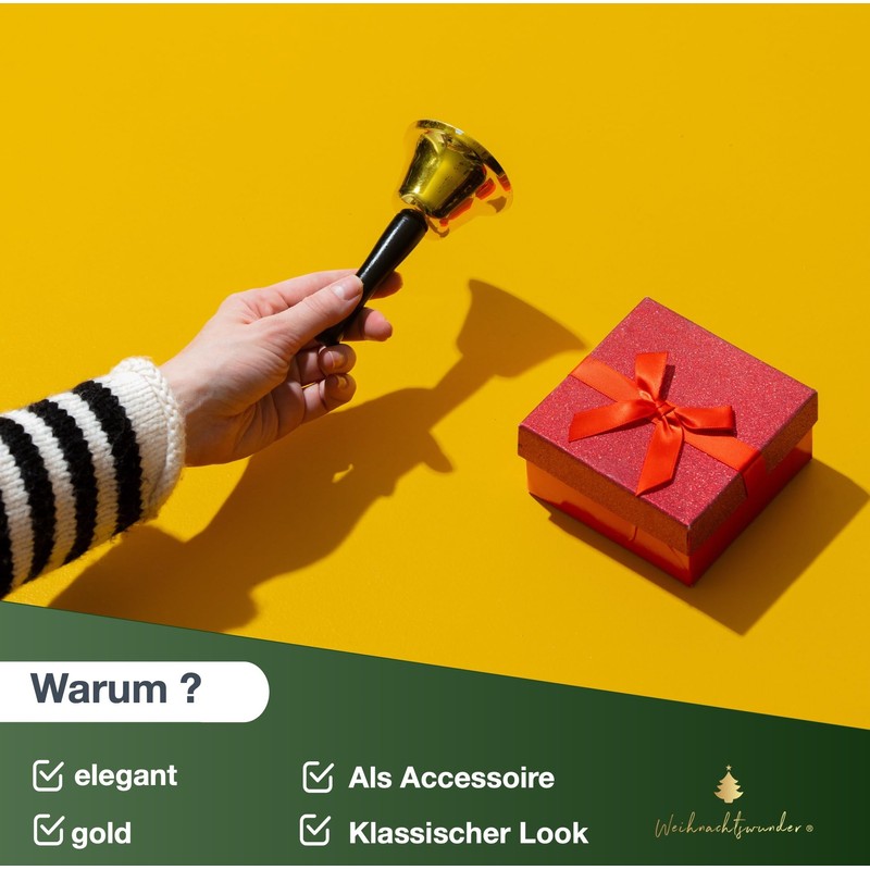 Christmas Bell, Gold Bell - Accessory for Santa Costume, Santa