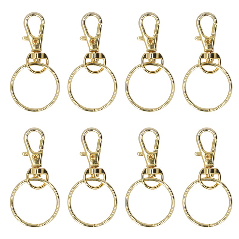 100PCS Gold Lobster Claw Clasp with Key Rings Rustproof Metal