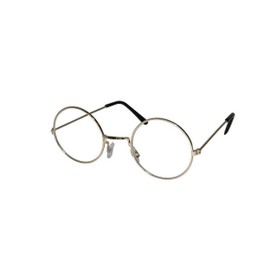 PtitClown - Lunettes de Père-Noël en métal rondes dorées Adulte - Or