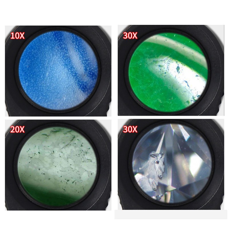 LED UV Loupe Rechargeable Foldable Portable Metal 30X Pocket Magnifier