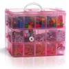 BELLE VOUS 3 Tier Pink Transparent Plastic Stackable Storage Box