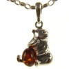 SA Necklaces Baltic amber and sterling silver 925 cognac bear