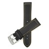 Bandini 18mm Mens Italian Leather Watch Band Strap - Black