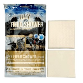 Nano Dry Field Shower Wipes 100% Biodegradable, Hypoallergenic Dermatologist Tested, Complete Shower in a Single Wipe, No Rinsing or Wiping Required, Managed Release Technology (6 Pack, 48 Wipes)