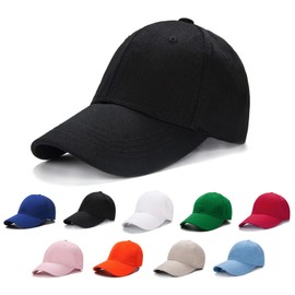Edoneery Unisex Toddler Kids Plain Cotton Adjustable Low Profile Baseball Cap Hat Black