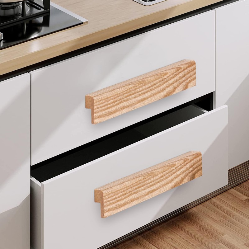 6 Pack Solid Wooden Cabinet Handles Cupboard Drawer Pull 128mm