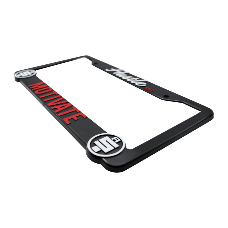Hustle and Motivate License Plate Frame for Nipsey Hussle (Red)