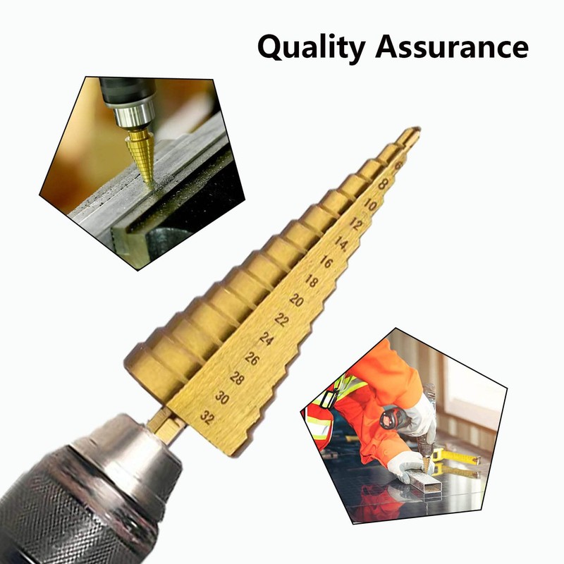 Tworider 3pcs Metric Step Drill Bit, Hss Step Drill Bit