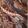 Plaited Leather Cord 3 mm Round Antique Brown. Length: selectable,