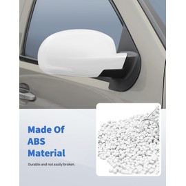 Rear view Mirror Fully Caps Covers Compatible with 2007-2014 Chevy Silverado GMC Sierra Avalanche Tahoe Suburban Yukon Escalade ESV Left Right Side View Mirror Cover Caps, White