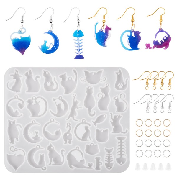 PandaHall 1 x Cute Cat Theme 3D Shape Fish Bone