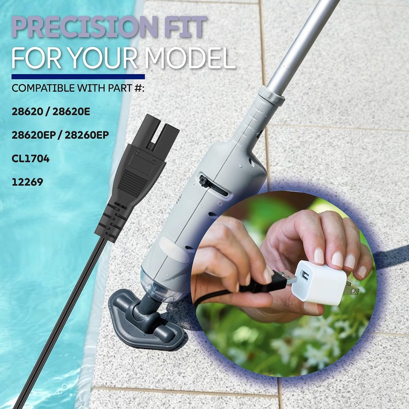 Xinafan 5V 0.9A USB Pool Vacuum Charger Cable Compatible with