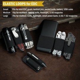 VIPERADE PL6 Tactical Modular Organizer, EDC Elastic Organizer Holder, EDC Insert Pouch Panel Hook Backed Accessories Holder, EDC Organizer Attachment for Backpack, Tactical Vest, EDC Bag (1pc, M)