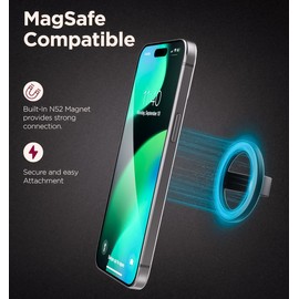 Encased Magnetic Phone Grip Holder Thin Silicone Finger Loop Ring, Compatible with Magsafe (White)