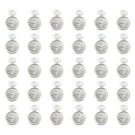 PATIKIL Colgante de Reloj Encanto para Pulsera, Collar, Pendientes y Manualidades DIY, 30 Piezas de Aleación de Zinc en Tono Plateado, Medidas: 0.67x0.43 Pulgadas
