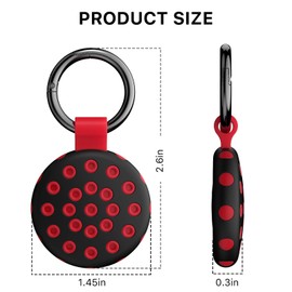 MYBAT PRO 4 Pack Silicone AirTag Holder, AirTag Protective Cover with Metal Keychain, AirTag Case Key Ring Suitable for Kids' Backpacks, Luggage, Dog Collar, Keys - Black Grey/Red/Purple/Green