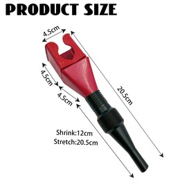 JNNJ Pack of 5 Universal Plastic Funnel Car Petrol Fuel Funnel, Car Funnel for Diesel Petrol Fuels, Plastic Fuel Funnel (Red)