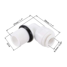 Recogwood 10Pcs Elbow Water Filter Fitting Tube Connect, G1/4 Inch Male Thread to G1/4 Inch Plastic Ball Valves Pipe Tube Quick Connector for RO Reverse Osmosis Water Filter Fittings