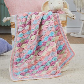 Herrschners Cotton Candy Waves Blanket Crochet Kit
