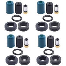 4 Sets Fuel Injector Rebuild Kit Durable Fuel Injector O-Rings Seal Filters Rebuild Kits Compatible with Toyota Pickup 4Runner 1984 1985 1986 1987 1988 1989 1990 1991 1992 1993 1994 1995 Car Accessory