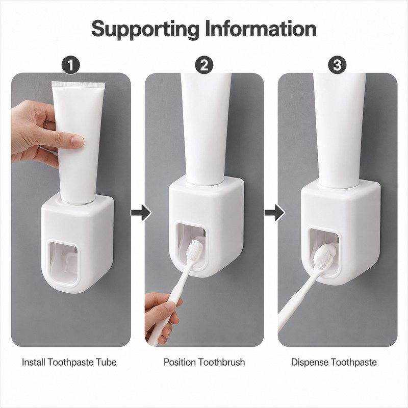 Wall Mounted Toothpaste Dispenser for Bathroom Use – Waterproof Plastic