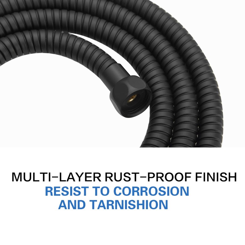 RUMOSE 98-inch Extra Long Flexible Matte Black Shower Head Extension