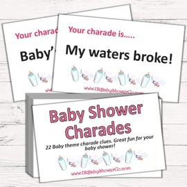 Baby Shower Party Game - Charades (Pink)