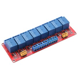 8-Channel Relay Module, Optocoupler Relay Module Board with High & Low Trigger Versatile Control Module for Electronic Devices for Electronics Craftsmen Technicians (5V)