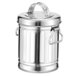 CONGARTENO Vintage Galvanized Metal Bucket Ashtray with Lid Compact Desktop Trash Can Multifunctional Storage and Cigar Ashtray