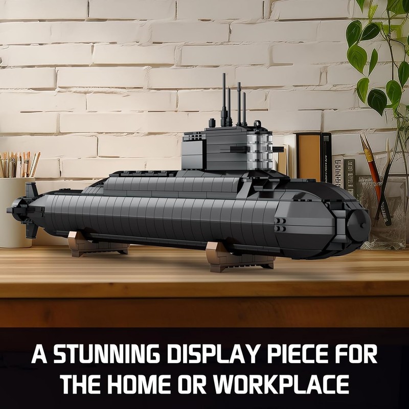 Amoyasite Nuclear Submarine Building Set, 1498 Pcs WWII Military Military