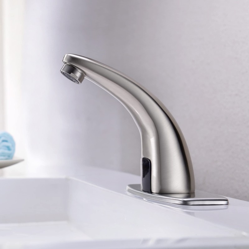 Touchless Bathroom Sink Faucet，Automatic Motion Sensor Faucets with 1 Hole