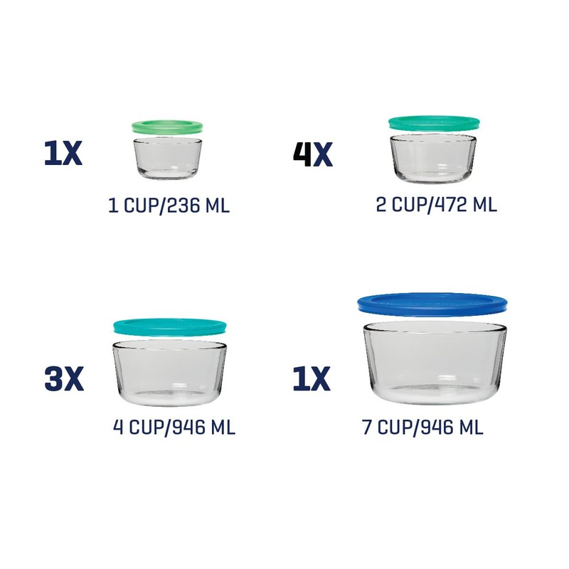 Anchor Hocking 18 Piece Glass Storage Containers with Lids (9