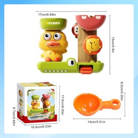 Pmueuff Bath Toy from 1 2 3 4 Years, Water Toy Bathtub Children, Ducks and Lions Bath Toy, Bath Toy Baby from 1 Year, Gift for Boys Girls Birthday Christmas