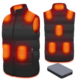 Miljgte Heated Vest Men Women with 16000mAh Battery Pack Heating Vest 8 Heating Zones 3 Heating Levels Heated Jacket Heated Clothing Washable Lightweight