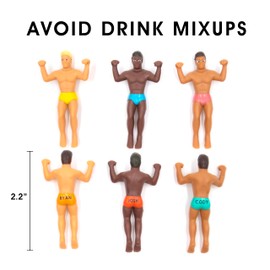 NPW Drinking Buddies Drink Markers, Wine Glass Charms for Parties - Bachelorette, Girls' Nights, Family Get Together & More, Novelty Gifts (6 Count)