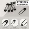 120 Mini Black Safety Pins (19mm) – Strong Alloy Steel
