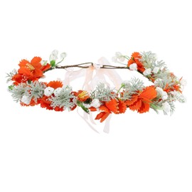 AWAYTR Leaf Flower Crown Garland Headpiece - Hair Floral Wreath Adjustable Flower Headbands for Bridal Wedding Festival Party Flower Leaves Crown